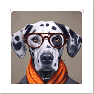 Dalmatian with glasses Posters and Art